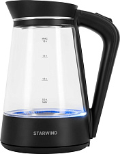 Чайник стекло Starwind SKG2116 объем 1,8 л, мощность 1700Вт, подсветка, цвет черный
