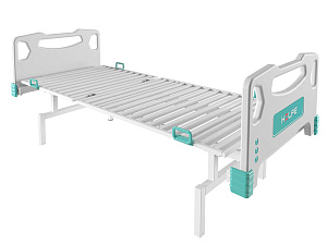Кровать медицинская КМ-06 910x2236x960 (ВхШхГ), Номинальная нагрузка на ложе 250 кг, вес 48,2 кг, поставляется в разобранном виде