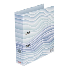 Папка-регистратор  "Mist" ширина корешка 70мм, с арочным механизмом, матовая ламинация, цвет голубой с рисунком
