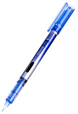 Ручка-роллер Deli Think EQ300-BL, синий стержень, стреловидный пишущий наконечник, 0,5 мм с резиновым держателем