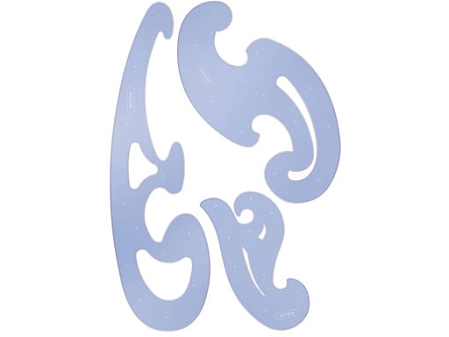 Набор лекал 12,17,25 см, тонированный 