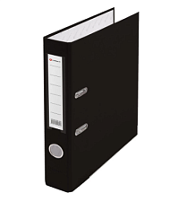 Папка-регистратор PVC ширина корешка 50 мм, карман  со сменной информационной этикеткой, металлический протектор нижней кромки, цвет черный