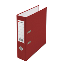 Папка - регистратор металлический кант, корешок 75мм, покрытие PVC  цвет красный, карман со сменной этикеткой