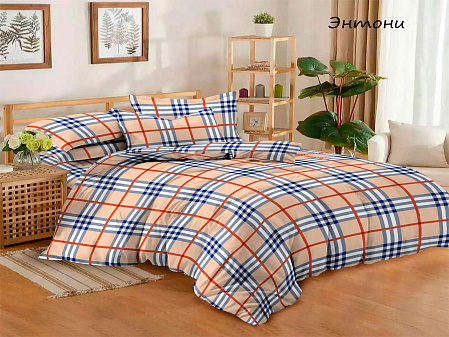 Комплект постельного белья 1.5-спальный Бязь DOMOVITA "Энтони".  Простыня 150х215 см, пододеяльник 143х215 см, наволочка 70х70 см - 2шт