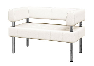 Диван Бизнес 2-местный экокожа белый Ecotex 3002 (1 категория) 1220x620x770 (ШхГхВ). ЗАКАЗНАЯ ПОЗИЦИЯ  