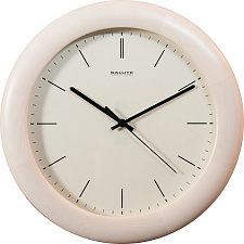 Часы настенные круглые Salute ДС-ББ7-134.2, дерево стекло, диаметр 31 см, плавный ход, цвет белый