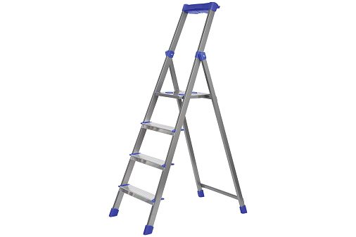 Лестница-стремянка 4 ступени НИКА СКА4. Материал - стальной профиль, алюминиевые ступени, Рифлёная поверхность ступеней. Глубина ступеней 65мм, высота 84 см. Максимальная нагрузка до 150 кг, вес 5.5 кг. лоток для инструментов
