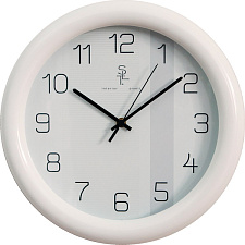 Часы настенные круглые SLT 3010 GLOSS LINE, пластик, диаметр 33 см, плавный ход, цвет белый