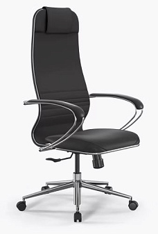 Кресло Samurai 6.1. Обивка - перфорированная экокожа, цвет черный. Хромированная крестовина. Синхромеханизм. Нагрузка до 150 кг.