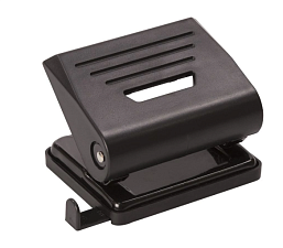 Дырокол до 20 листов с линейкой, DOLCE COSTO,  пластиковый корпус, 2 отверстия, цвет чёрный