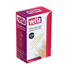 Зубочистки "VETTA" 1000шт, бамбук , в индивидуальной упаковке,