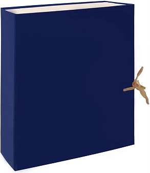 Папка на завязках, ширина 100 мм, формат А-4, картон с бумвиниловым покрытием, жесткий корпус, цвет синий Lamark