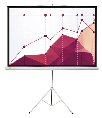 Экран на штативе "Cactus Triscreen" CS-PST, размер 180x180 см, диагональ 100'', цвет белый Matte White, формат экрана 1:1