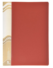 Папка 20 файлов, размер 310х230х15мм, толщина 500 мкр, с торцевым карманом, цвет красный