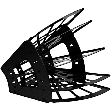 Лоток для бумаг веерный 4 отдела, 5 секции "Стамм"  разборный, размеры 290х310х235мм, цвет черный