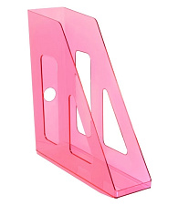 Вертикальный накопитель пластиковый Стамм "Актив CARAMEL" ширина 70мм, цвет тонированный розовый