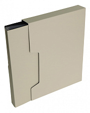 Папка 100 файлов, размер 307х237х40мм, толщина 700мкм, в коробе, Бюрократ DeLuxe DLVBOX100MILK цвет молочный 