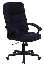 Кресло Т-9908AXSN Black черная ткань. Подлокотники с мягкими накладками. Пластиковая крестовина. Механизм Топ-ган. Нагрузка до 120 кг.