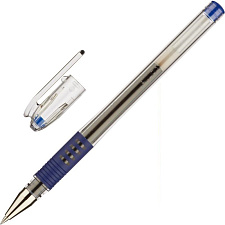 Ручка гелевая Pilot BLGP-G1 Grip синий стержень, 0,5 мм, прозрачный корпус. резиновая манжетка