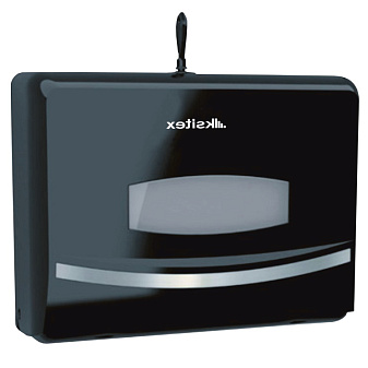 Полотенцедержатель для листовых полотенец Z- сложения KSITEX TH-8125B, рассчитан на 1-у упаковку полотенец, пластик ABS, пластиковый замок, размеры: 205х260х109 мм, цвет черный