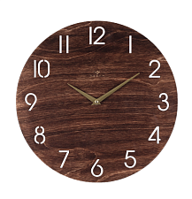 Часы настенные круглые Рубин Классика, дерево, диаметр 35 см, плавный ход, цвет коричневый