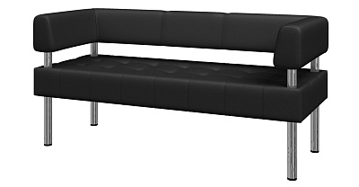 Диван Бизнес 3-местный экокожа черный Ecotex 3001 (1 категория). Размер (ШхГхВ): 1620x620x770мм.