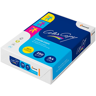 Бумага Color Copy А-4, плотность 250 г/м2, белизна 160%, яркость 98% ISO, 125 листов, каландрированная,125л.