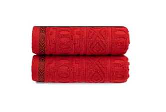 Полотенце махровое "Руны J-134" 70х140 см, плотность 530 гр/м2, 100% хлопок, цвет красный