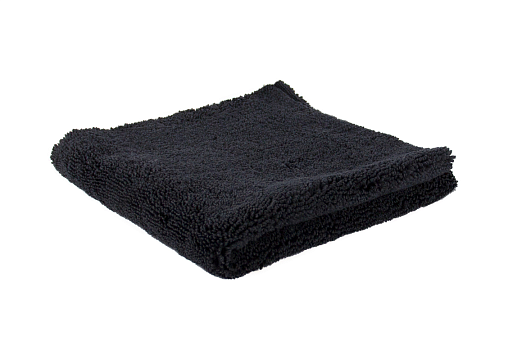 Салфетка супервпитывающая из микрофибры/плюш -длинный ворс 30х30 см ,  1 шт/уп, плотность 450гр/м2, ультразвуковая обработка края, цвет черный