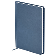 Ежедневник А5 датированный 2026 BG "Winner. Gray" 176 листов в линию, искусственная кожа, размер 145х205мм, ляссе, цвет серо-голубой