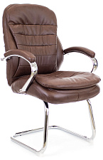 Кресло Everprof Valencia CF обивка - экокожа коричневая. Хромированные полозья. Нагрузка до 120 кг.