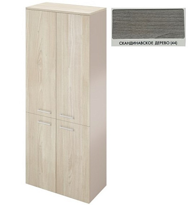 Атлон Скандинавское дерево Шкаф для документов двойные двери ДГ43, цвет каркаса - глиняный серый. Размер (ШхГхВ): 800х418х2000 мм. (ДГ40_2+ДГ41_1+ДГ51*2+ДГ52*2) ЗАКАЗНАЯ ПОЗИЦИЯ 