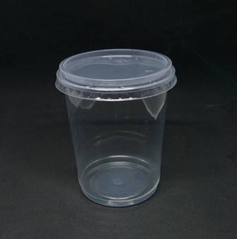 Контейнер одноразовый с крышкой 500 мл, круглый высокий 50 шт/уп, d95мм высота 120 мм, 