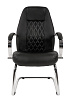 Кресло Chairman 950 V обивка - черная экокожа. Хромированные полозья. Хромированные подлокотники с мягкими накладками. Нагрузка до 100 кг.
