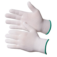 Перчатки нейлоновые без покрытия GWARD Touch, цвет белый  размер L (9), цена за упаковку 12 пар. Перчатки имеют допуск к пище и могут применяться на предприятиях общественного питания.