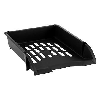 Лоток горизонтальный пластиковый Стамм Лидер, цвет черный