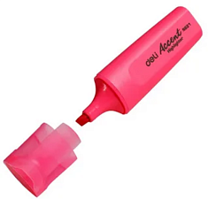 Маркер текстовыделитель Deli Accent ES621PINK, скошенный наконечник, толщина линии от 1 до 5 мм, цвет розовый