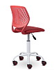 Кресло детское UTFC C-01, пластиковая эргономичная спинка. Сиденье ткань цвет красный. Металлическая крестовина окрашенная в белый цвет. Механизм Пиастра. Нагрузка до 80 кг.