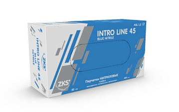 Перчатки нитриловые 50 пар/ 100 шт L (9) / Intro Line 45 неопудренные голубые, предназначены для работы в пищевой, химической, медицинской отраслях. Вес пары - 9 г.