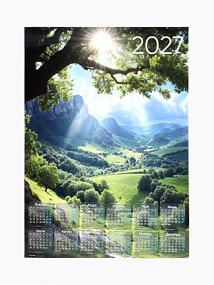 Календарь 2027 настенный листовой, размер А1, Природа