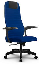 Кресло SU-BU158-10. Обивка - ткань/сетка, цвет синий. Пластиковая крестовина. Механизм Топ-ган. Нагрузка до 120 кг.