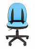 Кресло детское СН-122 обивка - экокожа цвет черный/голубой. Пластиковая крестовина. Механизм Пиастра. Нагрузка до 80 кг.