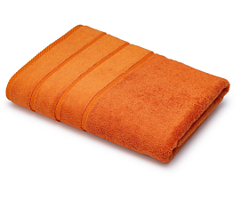 Полотенце махровое гладкокрашеное Cleanelly "Prezioso" 70х140 см, плотность 650гр/м2, 100% хлопок, цвет оранжевый