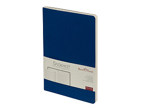 Ежедневник А5 недатированный Bruno Visconti "MEGAPOLIS VELVET FLEX" 100 листов в линию, 140х210мм, гибкая обложка, скругленные уголки, искусственная кожа, цвет синий