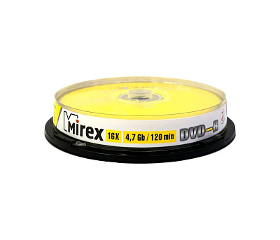 Диск DVD-R Mirex 4.7 Gb, 16x, Cake Box (10)