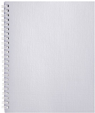 Тетрадь 96 листов А5 в клетку на спирали , обложка бумвинил METALLIC, Цвет белый. Хатбер