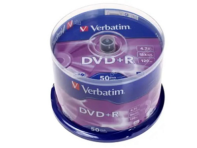 Диск DVD-R Verbatim 4.7 Gb, 16x, Cake Box (50), (50/200)