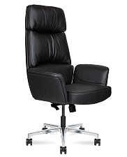 Кресло Bonno кожа, цвет черный. Крестовина алюминий. Механизм мультиблок. Нагрузка до 150 кг.