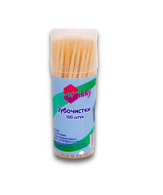 Зубочистки "Wikky" 100шт, бамбук, в мягкой баночке.