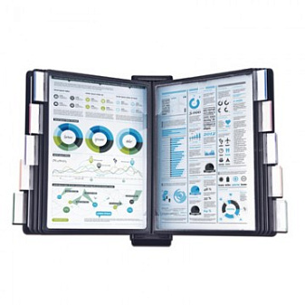 Книга демонстрационная настенная А4 "MEGA Office FDS006" 10 панелей,цвет серый